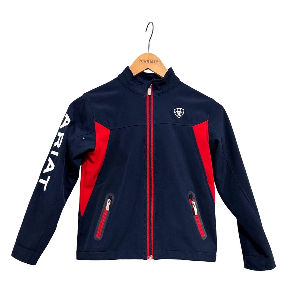 Ariat Kids Team Jacket Blue Red Softshell Jacket Size Small 8 Equestrian